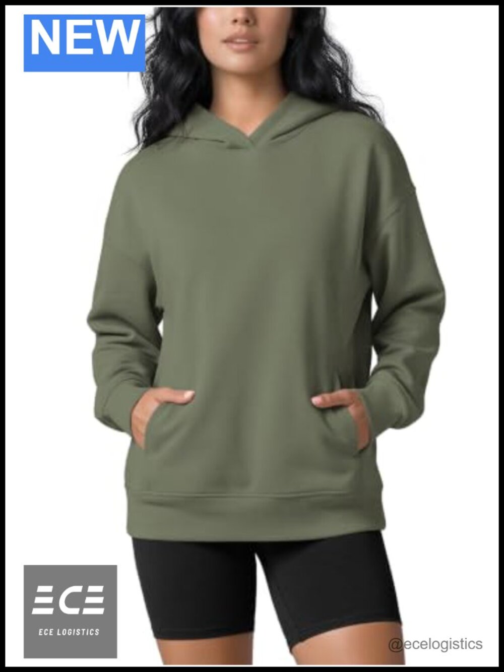 Modal Soft Oversized Hoodie Kangaroo Pocket Pullover Sweatshirt